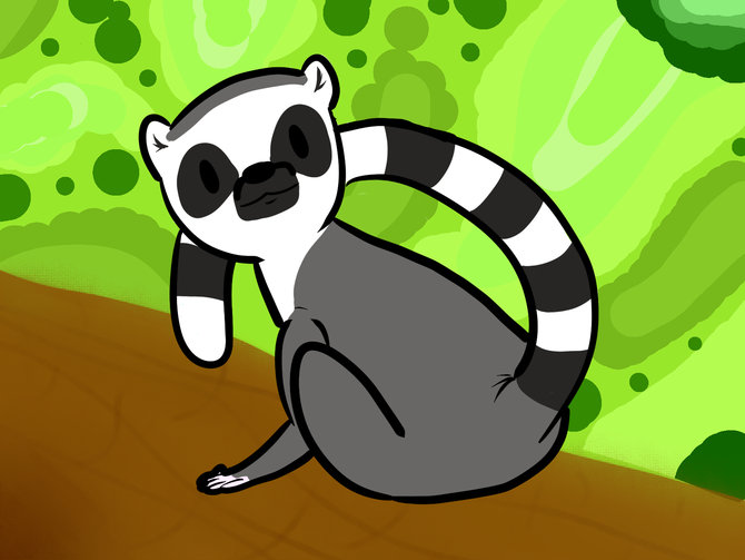 670x503 How To Draw A Lemur Steps - Lemur Drawing