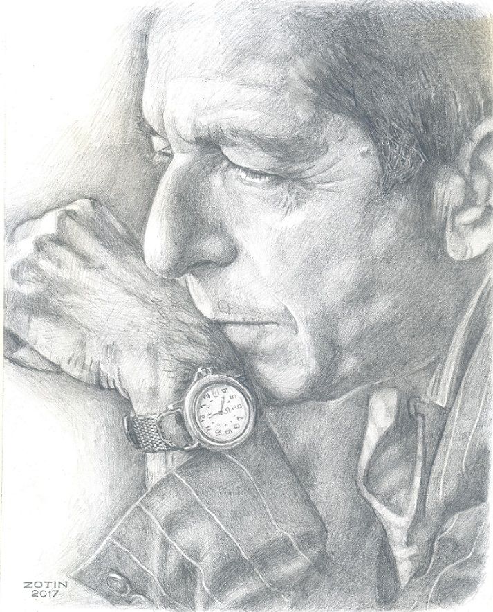713x884 Leonard Cohen Drawing - Leonard Cohen Drawings