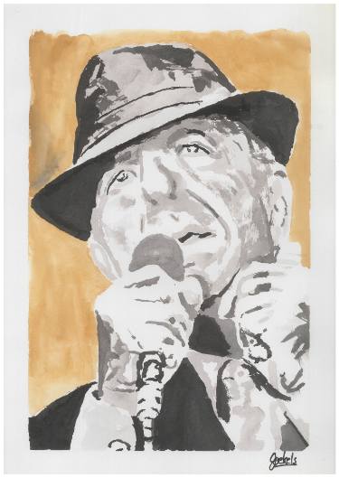 375x529 Leonard Cohen Drawing - Leonard Cohen Drawings