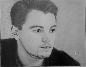 300x235 realistic pencil drawing print of leonardo dicaprio size ebay - Leonardo Dicaprio Drawing
