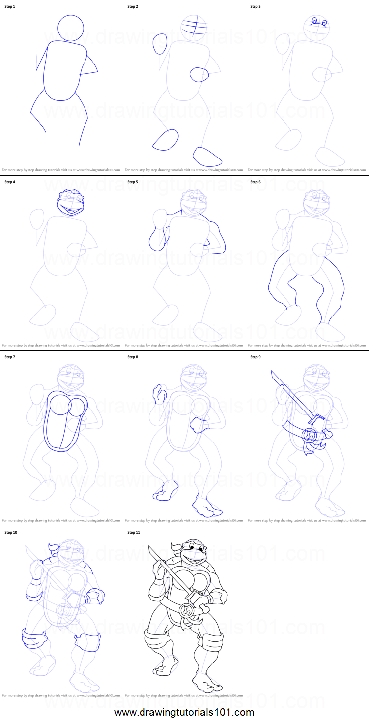 751x1475 how to draw leonardo from teenage mutant ninja turtles printable - Leonardo Ninja Turtle Drawing