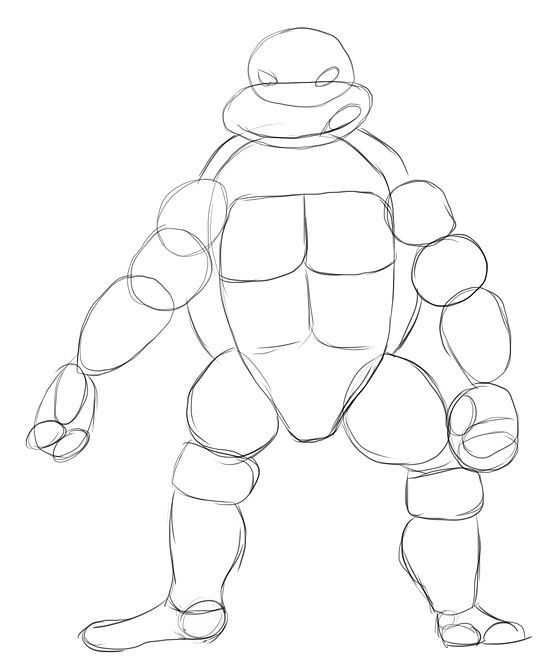 550x668 draw leonardo from ninja turtles simple how to draw ninja - Leonardo Ninja Turtle Drawing