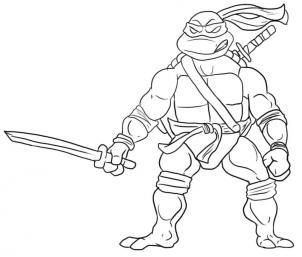 302x257 How To Draw Leonardo From Teenage Mutant Ninja Turtles Step - Leonardo Ninja Turtle Drawing