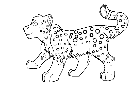 524x379 cartoon snow leopard drawing - Leopard Cartoon Drawing