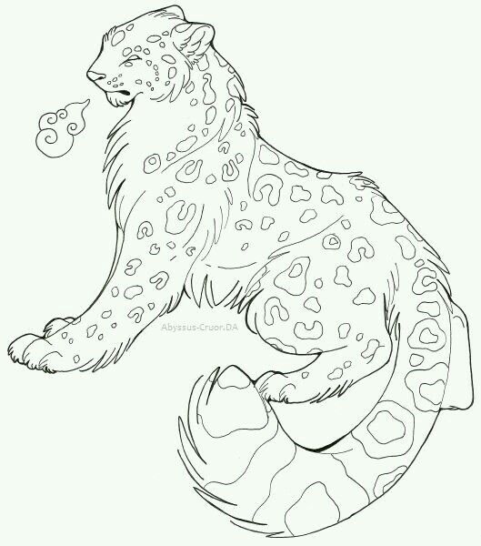 529x600 Snow Leopard Line Art The Art Of The Wild Snow Leopard Drawing - Leopard Line Drawing