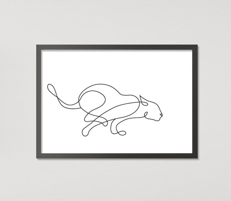 794x692 Abstract Panther Line Drawing One Line Art Leopard Printable Etsy - Leopard Line Drawing