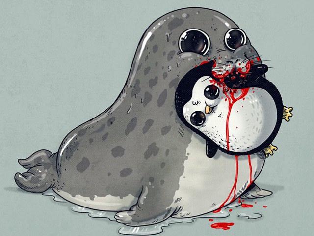 640x480 Leopard Seal Clipart Animated - Leopard Seal Drawing