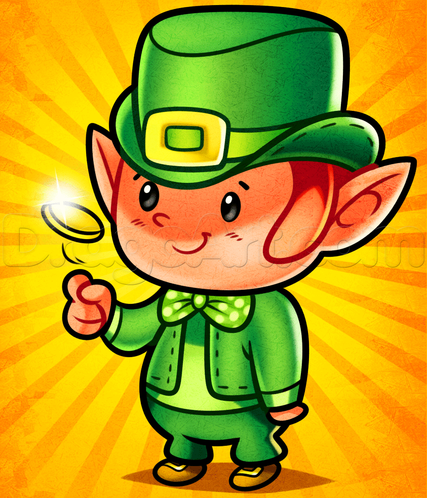 843x983 how to draw a chibi leprechaun, step - Leprechaun Drawing