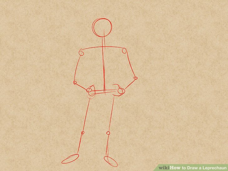 728x546 how to draw a leprechaun - Leprechaun Drawing