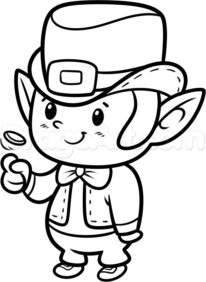 703x962 how to draw a chibi leprechaun step - Leprechaun Drawing