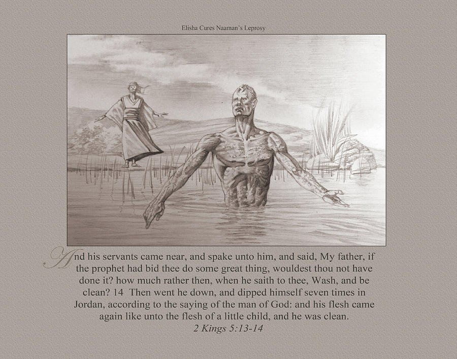 900x707 Elisha Cures Naaman's Leprosy Drawing - Leprosy Drawing