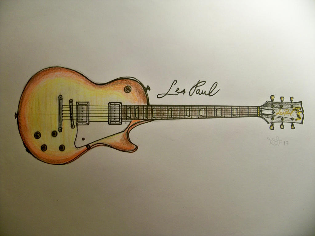 1024x768 gibson les paul drawing - Les Paul Drawing
