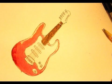 480x360 How To Draw A Les Paul Electric Guitar - Les Paul Drawing