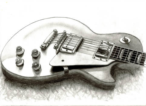 482x350 Les Paul Pencil Drawing - Les Paul Drawing