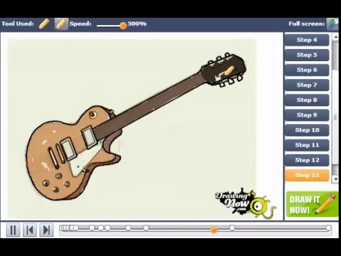 480x360 How To Draw A Gibson Les Paul Electric Guitar - Les Paul Guitar Drawing