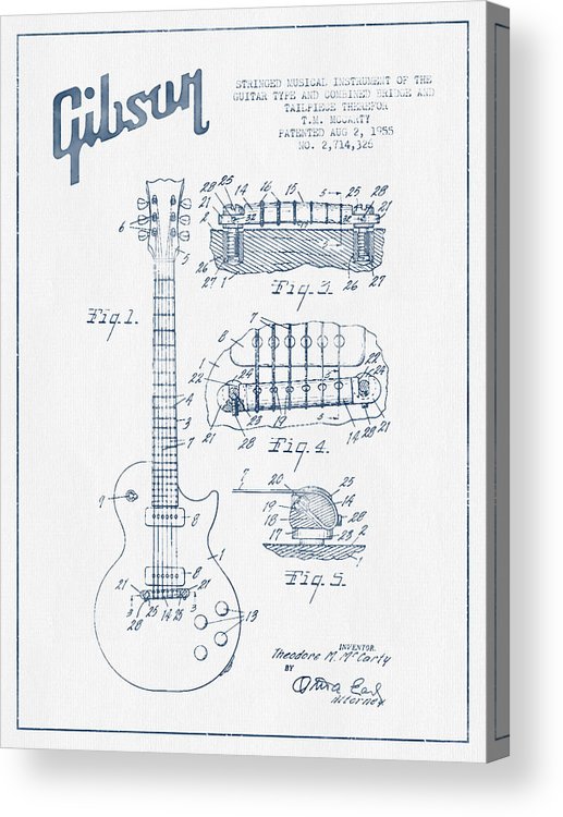 517x750 mccarty gibson les paul guitar patent drawing - Les Paul Guitar Drawing