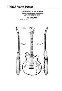 211x310 Usa Patent Gibson Les Paul Signature Es Guitar Drawings Crazy - Les Paul Guitar Drawing