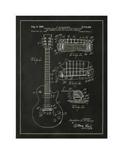 240x300 Vintage Blueprint Of A Gibson Les Paul Guitar - Les Paul Guitar Drawing