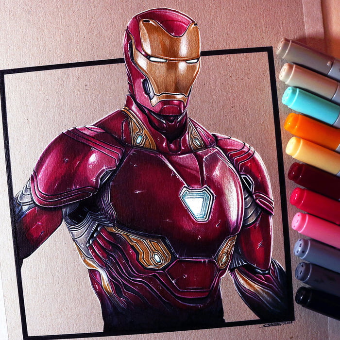 700x700 amazingly realistic drawing of iron man - Lethalchris Drawing
