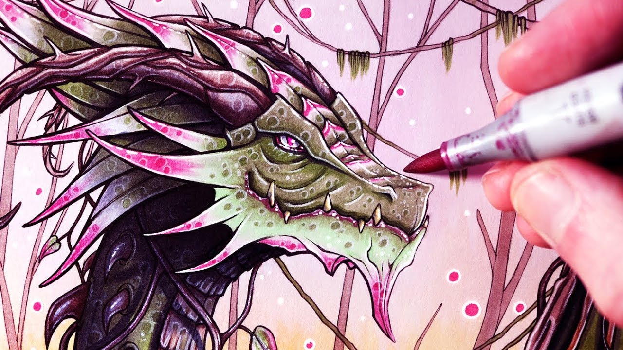 1280x720 Let's Draw A Jungle Dragon - Lethalchris Drawing