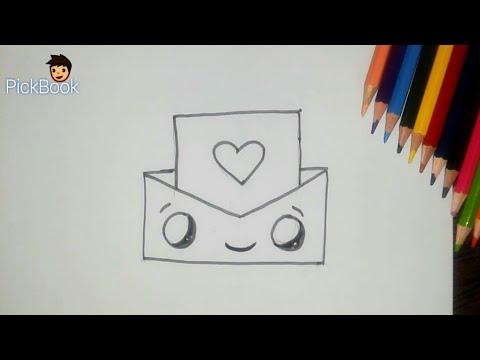 480x360 How To Draw A Love Letter Box Very Easy Kids Drawing Step - Letter Box Drawing