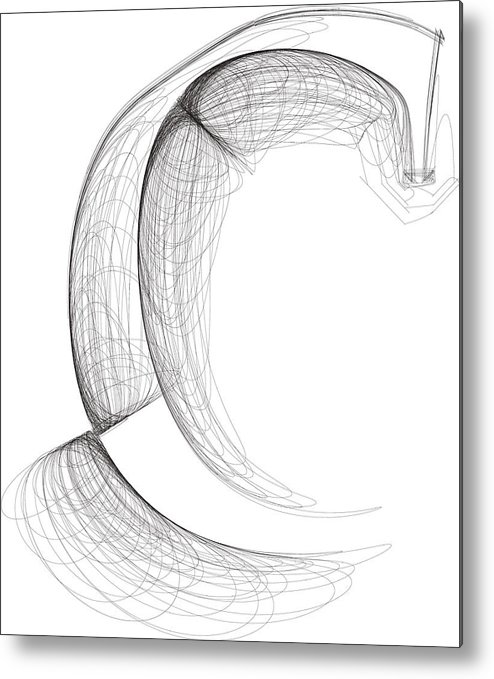 494x679 Hand Draw Font Letter C Vector Illustration Metal Print - Letter C Drawing