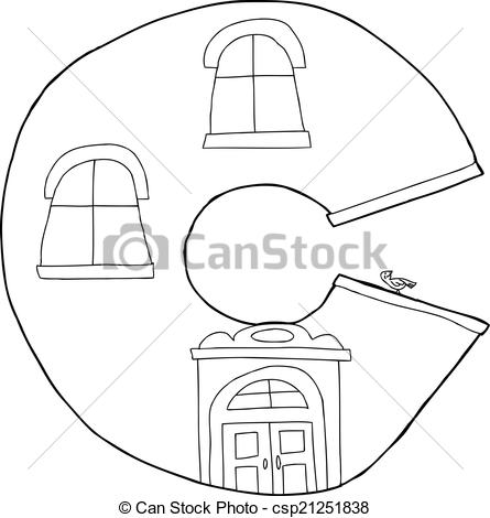 445x470 Letter C Icon Outline Cartoon Letter C Apartment Shape Drawing - Letter C Drawing