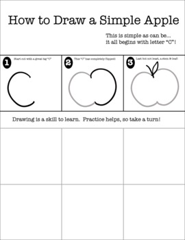 270x350 Drawing Instructional How To Draw An Apple Using The Letter C - Letter C Drawing