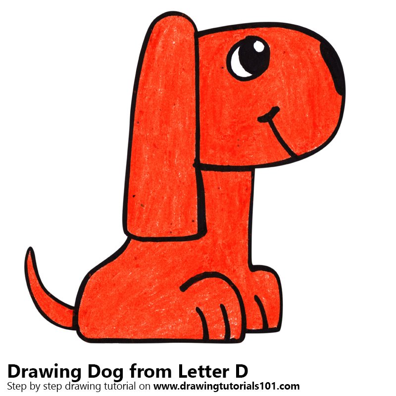 800x800 Learn How To Draw A Dog From Letter D - Letter D Drawing
