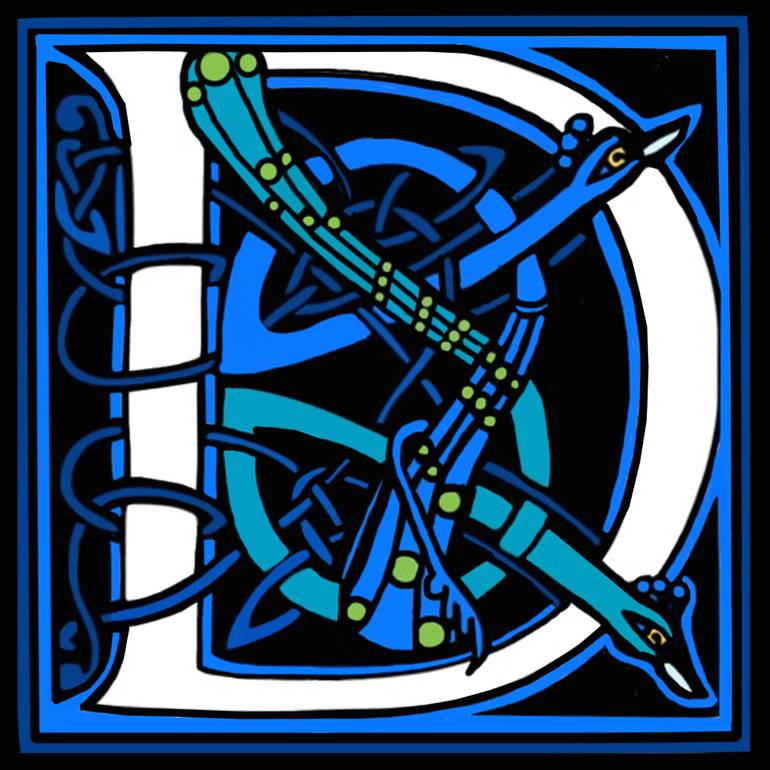770x770 celt peacocks letter d drawing - Letter D Drawing