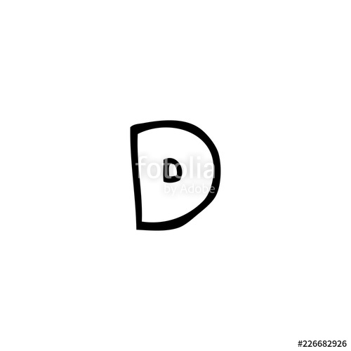 500x500 Line Drawing Cartoon Letter D Stock Image And Royalty Free Vector - Letter D Drawing