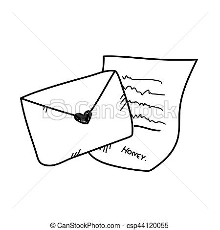 450x470 Freehand Drawing Love Letter Illustration - Letter Drawing