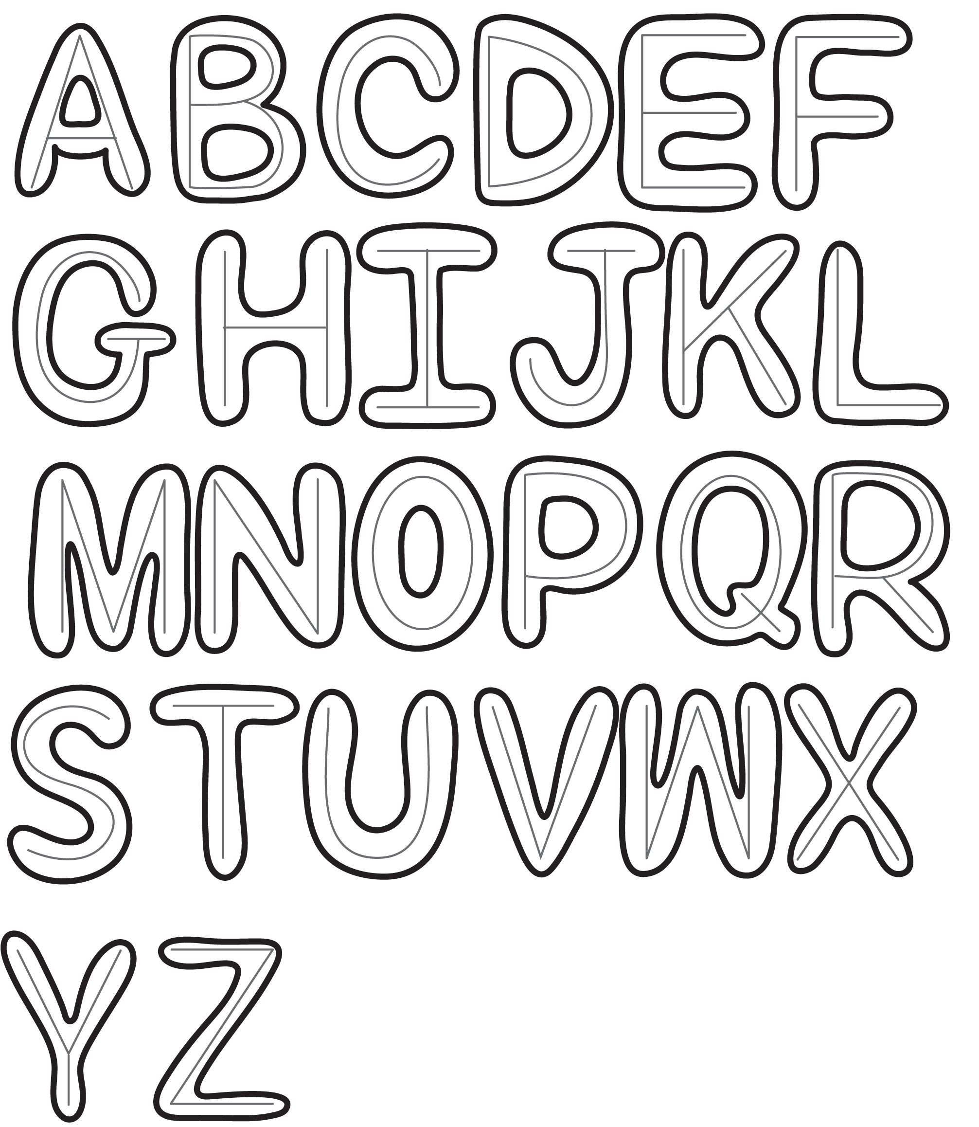 2013x2316 How To Draw Bubble Letters In Easy Step - Letter Drawing