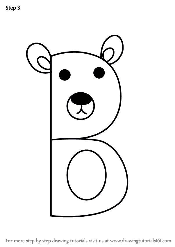 602x848 Learn How To Draw A Bear From Letter B - Letter Drawing
