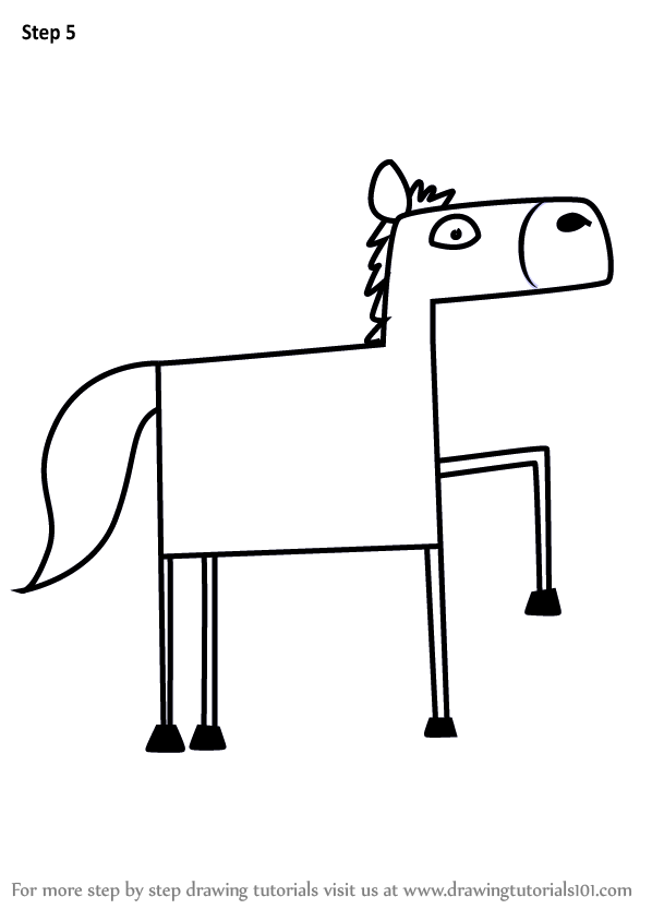 598x844 Learn How To Draw A Horse From Letter H - Letter Drawing