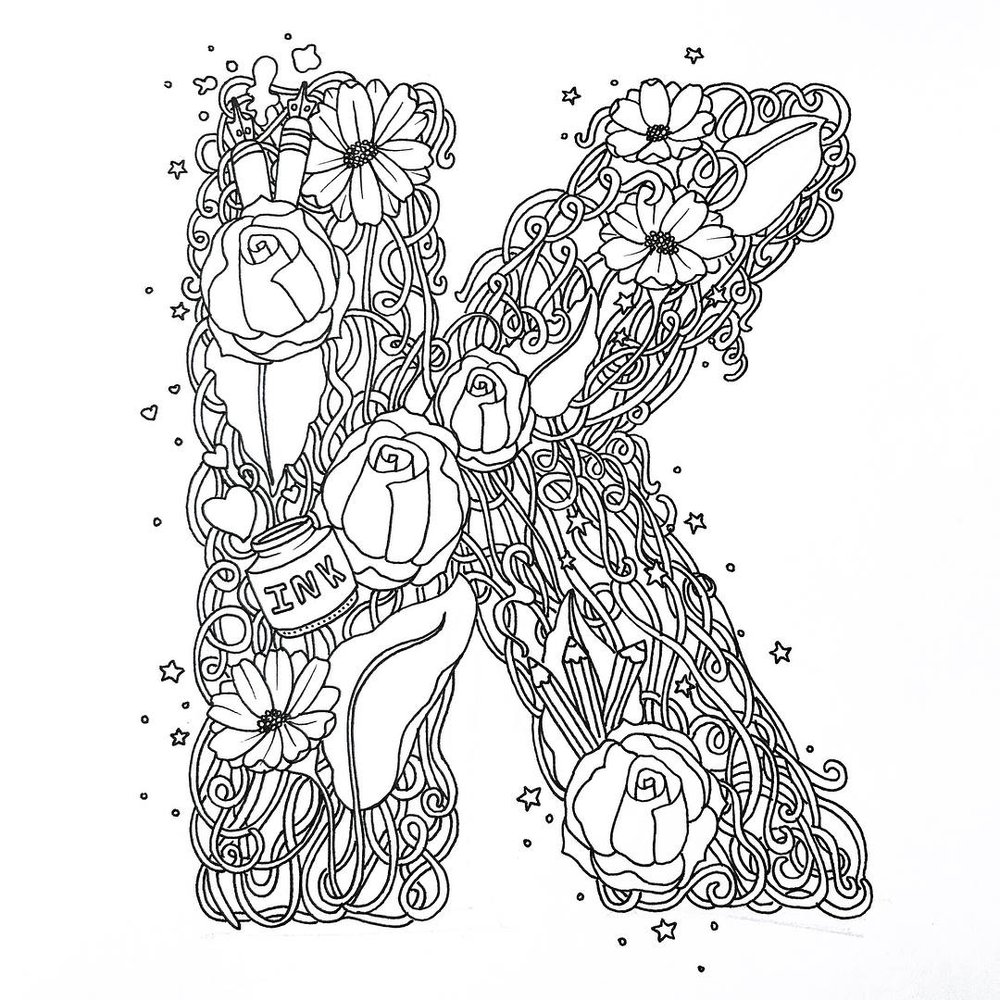 1000x1000 Custom Letter Drawings Kate Illustrate Doodler, Illustrator - Letter Drawing