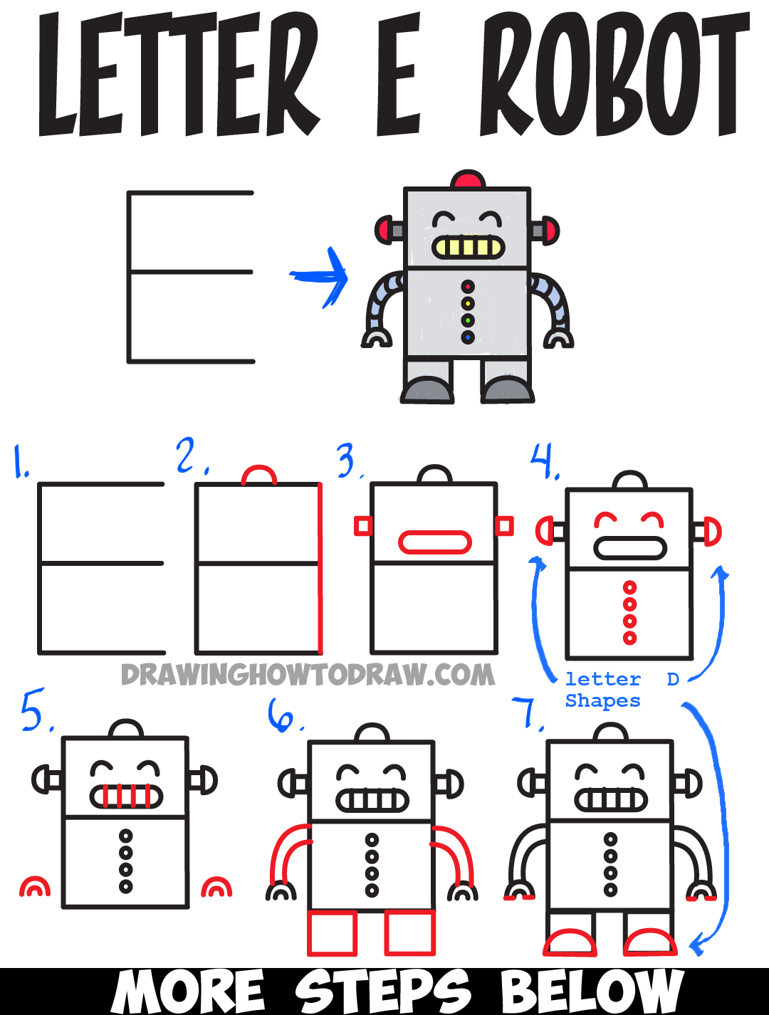 1080x1426 huge guide to drawing cartoon characters from uppercase letter e - Letter E Drawing