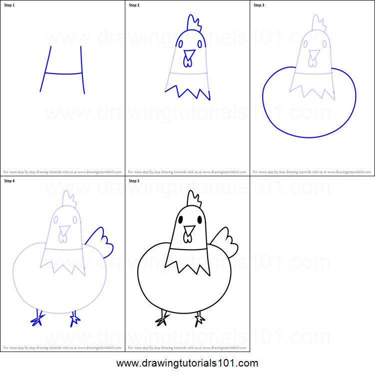 751x755 How To Draw A Hen From Letter H Printable Step - Letter H Drawing