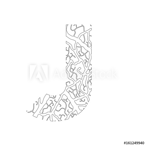 500x500 nature alphabet, ecology decorative font capital letter j filled - Letter J Drawing