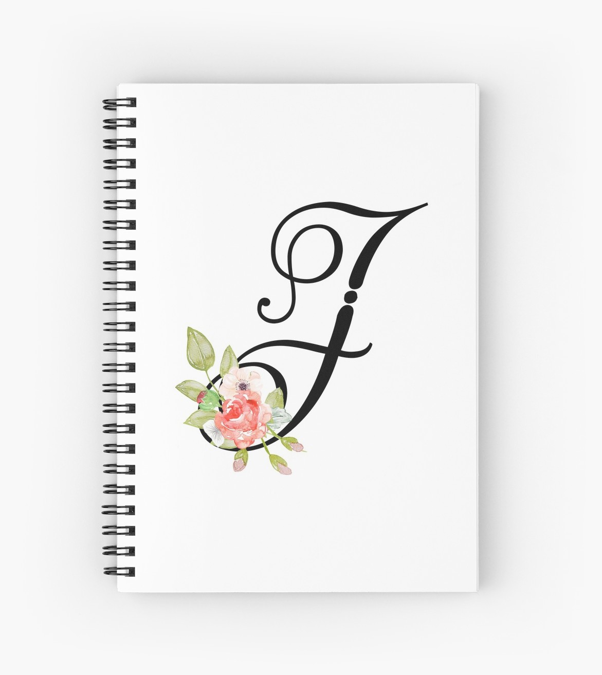 1171x1313 floral monogram fancy script letter j spiral notebooks - Letter J Drawing