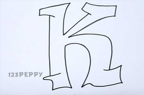 500x330 graffiti letter k graffiti alphabet drawing, graffiti - Letter K Drawing