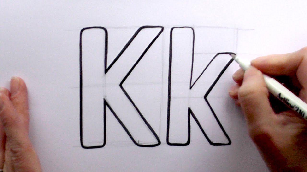 1280x720 How To Draw A Cartoon Letter K And K - Letter K Drawing