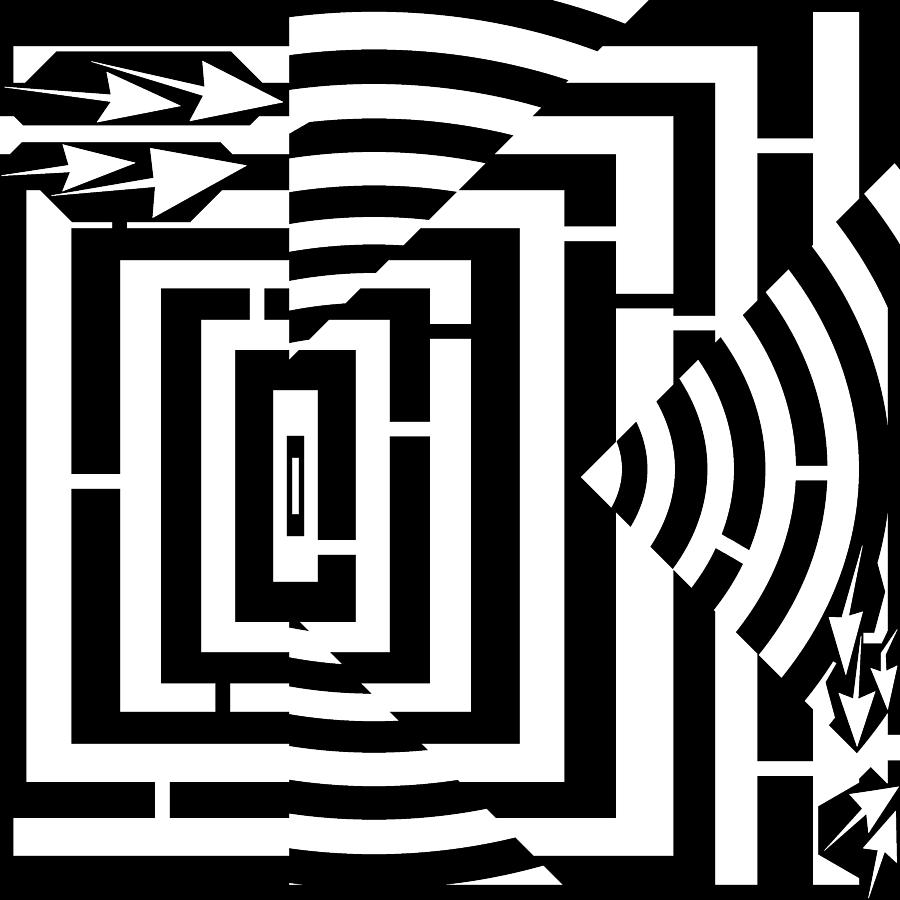 900x900 Massive Letter K Maze Drawing - Letter K Drawing