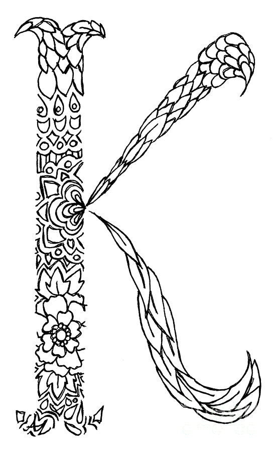 548x900 Patterned Letter K Drawing - Letter K Drawing