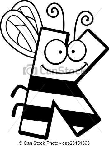 350x470 cartoon letter k bug a cartoon illustration of the letter k - Letter K Drawing