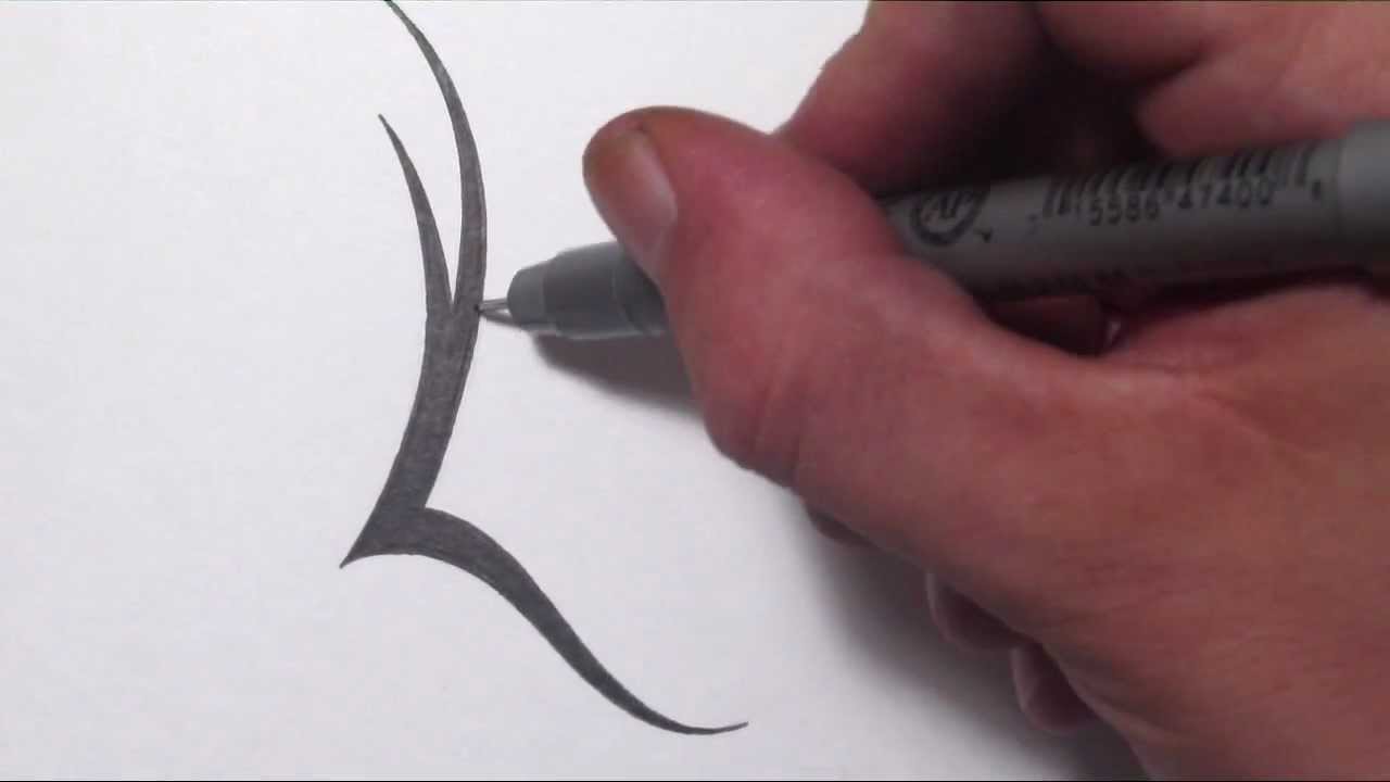 1280x720 How To Draw A Simple Tribal Letter L - Letter L Drawing