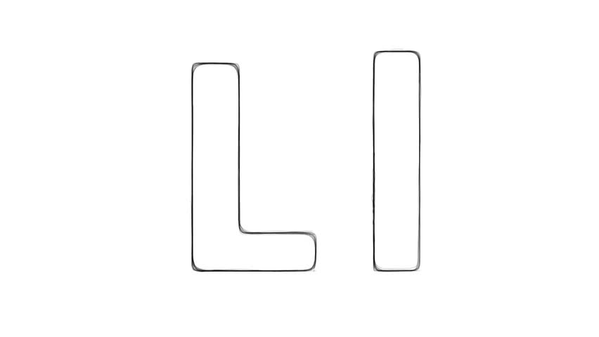 852x480 Stockvideoklipp Art Hand Drawing Sketch Letter - Letter L Drawing