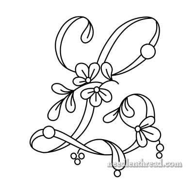 400x400 Foral Alphabet Letters I, J, K And L - Letter L Drawing