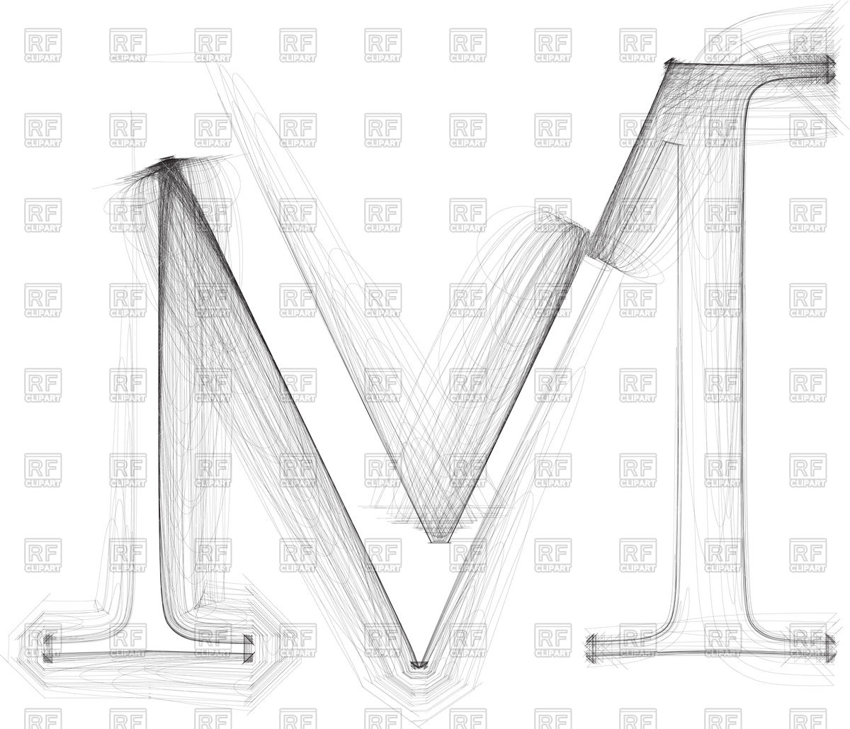 1200x1029 Letter M Hand Draw Font Vector Image Of Fonts Type Aroastock - Letter M Drawing