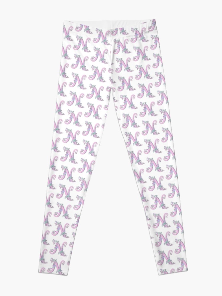 750x1000 Letter N Drawing Doodle Monogram Art Leggings - Letter N Drawing